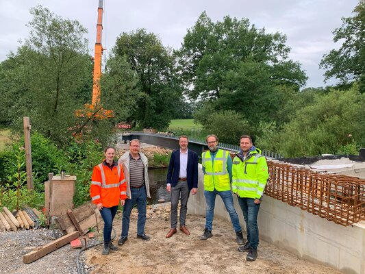 Baustelle Ostebrücke mit beteiligten Personen